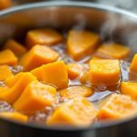 Zucca a cubetti in cottura