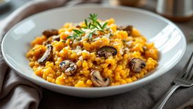 Risotto con zucca e porcini