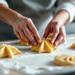 Biscotti dorati che cuociono in forno.