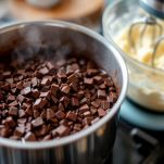 Il cioccolato fondente viene sciolto e lasciato intiepidire. Intanto si monta il burro con zucchero e sale fino a ottenere un composto cremoso