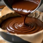 Torta al cioccolato in cottura in forno