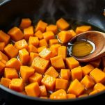 Zucca a cubetti in padella