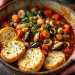 Cacciucco con pane tostato