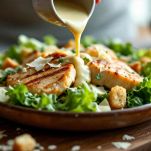 Caesar salad completa servita nel piatto