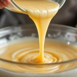 Semi di anice versati in ciotola con impasto liquido.