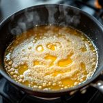 Padella con olio caldo pronto per friggere.
