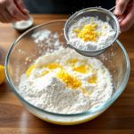 Farina e limone aggiunti all’impasto.