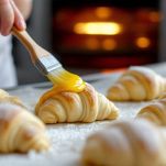 Cornetti dorati appena sfornati.