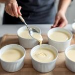 Stampini con crema disposti in ruoto.