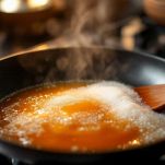 Caramello ambrato in padella.