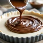 Crema di Nutella stesa sulla base della crostata.
