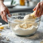 Base di frolla stesa in tortiera.