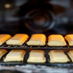 Biscotti mostaccioli in forno statico durante la cottura.
