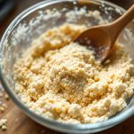 Ciotola con impasto di farina di mais e acqua.