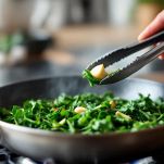 Orecchiette unite alle cime di rapa nella padella.