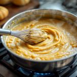 Composto denso di farina di ceci che si stacca dai bordi della pentola.