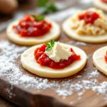 Impasti farciti con pomodoro, ricotta e scamorza.