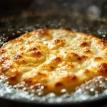 Calzoni immersi nell’olio caldo durante la frittura.