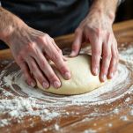 Impasto morbido ed elastico lavorato a mano.