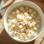Mollica di pane immersa nel latte.