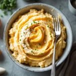 Impasto per polpette di zucca in ciotola.