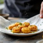 Polpette calde di zucca su carta assorbente.