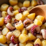 Ingredienti mescolati con cura in ciotola.