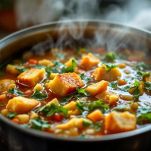 Ribollita riscaldata in pentola.