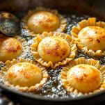 Seadas dorate durante la frittura.