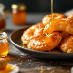 Seadas ricoperte di miele di castagno.