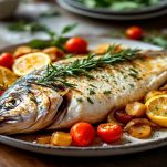 Branzino intero o sfilettato con verdure