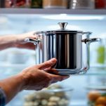 Brodo in pentola a raffreddare