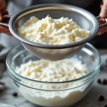 Crema di ricotta con gocce di cioccolato.