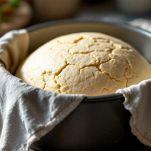 Impasto lievitato nello stampo per panettone.