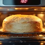 Panettone salato dorato in forno, raffreddato e tagliato in fette per la farcitura.