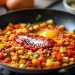 Condimento con semolino, uovo e concentrato unito al soffritto.