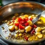 Salsa di pomodoro cotta con aglio e peperoncino.