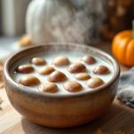 Castagne lasciate in ammollo nel latte per ore.