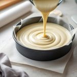 Impasto versato nello stampo da 24 cm.