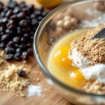 Farcia con uvetta, nocciole e limone in ciotola.