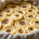 Fette disposte nello stampo per la lievitazione.