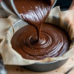 Impasto versato in tortiera da 20 cm.