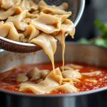 Trippa unita alla casseruola con pomodoro.