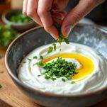 Menta e olio uniti allo tzatziki.