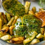 Zucchine fritte condite con marinata.