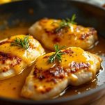 Pollo cotto nella salsa cremosa al limone.