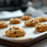 Teglia di biscotti pronta prima della cottura