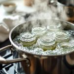 Barattoli immersi in acqua bollente