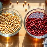 Ceci e fagioli borlotti in ammollo