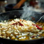 Cipolla e spezie in tegame